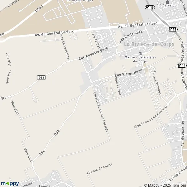 Map La RivièredeCorps map of La RivièredeCorps (10440) and